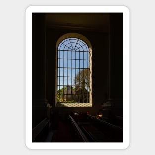 Window view in St. Mary Magdalen, Bridgnorth Sticker